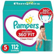 Diapers Size 5, 112 Count - Pampers Pull On Cruisers 360˚ Fit Disposable Baby Diapers with Stretchy Waistband, ONE MONTH SUPPLY