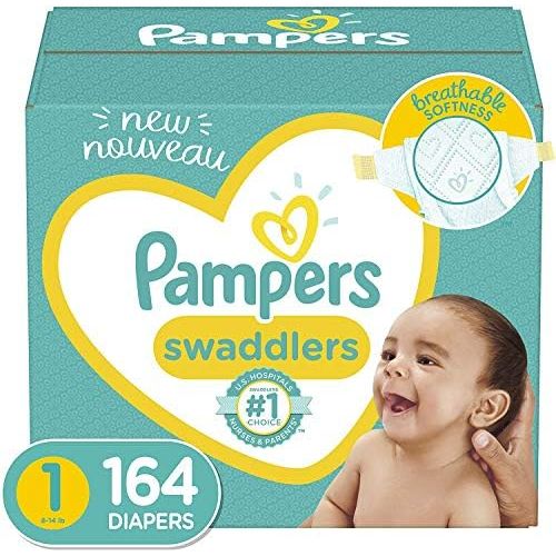  Diapers Newborn / Size 1 (8-14 lb), 164 Count - Pampers Swaddlers Disposable Baby Diapers, Enormous Pack