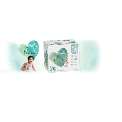  Diapers Size 2, 186 Count - Pampers Pure Disposable Baby Diapers, Hypoallergenic and Unscented Protection, ONE MONTH SUPPLY