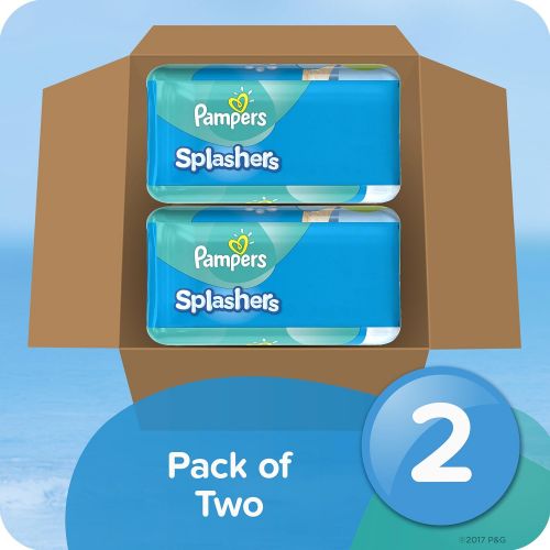  Swim Diapers Size 4 (20-33 lb), 18 Count - Pampers Splashers Disposable Swim Pants, Medium, Pack of 2