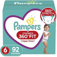 Diapers Size 6, 92 Count - Pampers Pull On Cruisers 360˚ Fit Disposable Baby Diapers with Stretchy Waistband, ONE MONTH SUPPLY