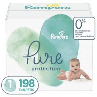 Diapers Size 1, 198 Count - Pampers Pure Protection Disposable Baby Diapers, Hypoallergenic and Unscented Protection, ONE Month Supply