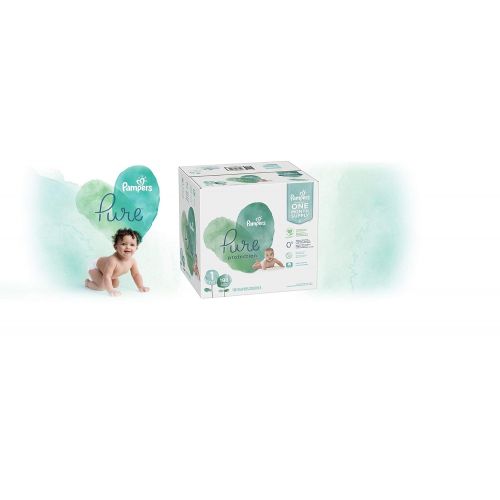  Diapers Size 1, 198 Count - Pampers Pure Protection Disposable Baby Diapers, Hypoallergenic and Unscented Protection, ONE Month Supply