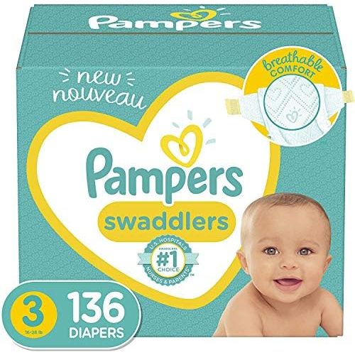  Diapers Size 3, 136 Count - Pampers Swaddlers Disposable Baby Diapers, Enormous Pack