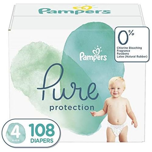  Diapers Size 4, 96 Count - Pampers Pure Protection Disposable Baby Diapers, Enormous Pack