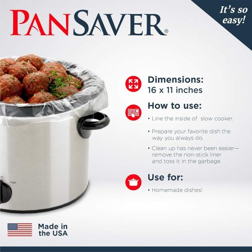  [아마존베스트]PanSaver Small Slow Cooker Liner for Kitchen Use, Fits 1-3 Quarts 5 Count