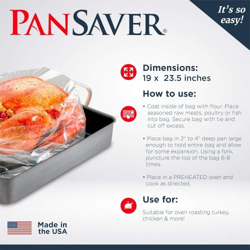  PanSaver Turkey Bags, Oven Bags for Cooking, Poultry Bag for Brining Turkey, 2 Count