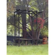 Panacea Products Panacea 89088 Steel Flat Top Arbor with Finials, Black