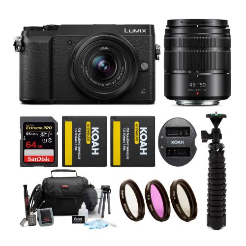 파나소닉 Panasonic LUMIX GX85 4K Mirrorless w 45-150mm Lens & 64GB SD Card Bundle