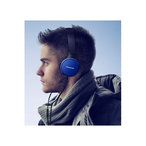 파나소닉 Panasonic Lightweight On-Ear Headphones with Mic and Controller, Blue