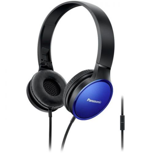 파나소닉 Panasonic Lightweight On-Ear Headphones with Mic and Controller, Blue