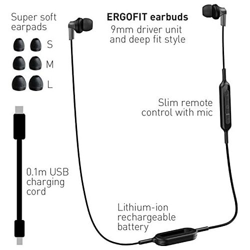 파나소닉 Panasonic PANASONIC Bluetooth Earbud Headphones with Microphone, Call/Volume Controller and Quick Charge Function - RP-HJE120B-W - in-Ear Headphones (White)