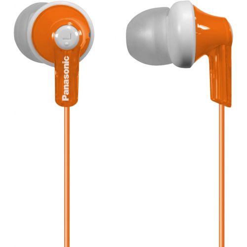 파나소닉 Panasonic ErgoFit In-Ear Earbud Headphones RP-HJE120-D (Orange) Dynamic Crystal Clear Sound, Ergonomic Comfort-Fit