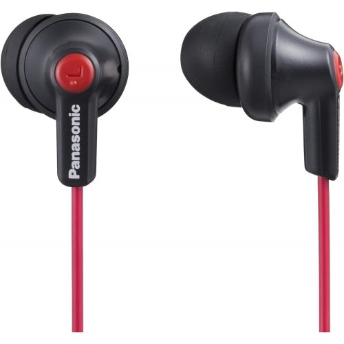 파나소닉 Panasonic Ergofit in-Ear Earbud Headphones Matte Black/Red (RP-HJE120-KB)