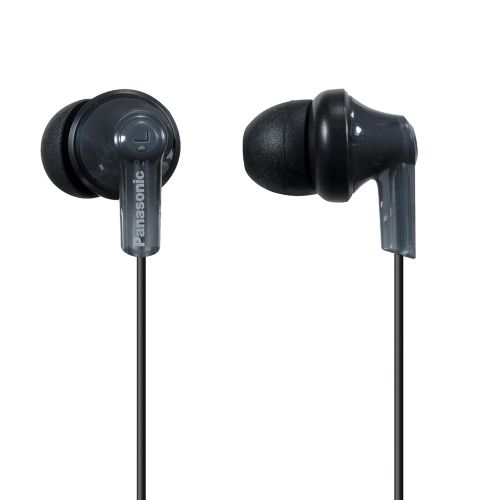 파나소닉 Panasonic ErgoFit In-Ear Earbud Headphones RP-HJE120-K (Black) Dynamic Crystal Clear Sound, Ergonomic Comfort-Fit