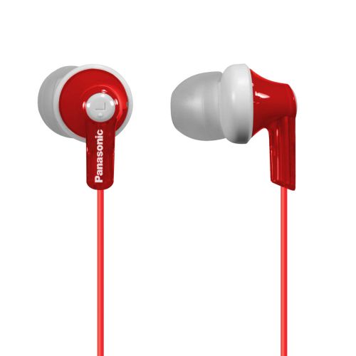 파나소닉 Panasonic ErgoFit In-Ear Earbud Headphones RP-HJE120-R (Red) Dynamic Crystal Clear Sound, Ergonomic Comfort-Fit