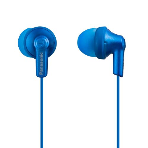 파나소닉 Panasonic ErgoFit in-Ear Earbud Headphones RP-HJE120-AA (Metallic Blue) Dynamic Crystal-Clear Sound, Ergonomic Comfort-Fit