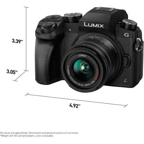 파나소닉 [아마존 핫딜] [아마존핫딜]Panasonic PANASONIC LUMIX G7 4K Digital Mirrorless Camera Bundle with LUMIX G Vario 14-42mm and 45-150mm Lenses, 16MP, 3-Inch Touch LCD, DMC-G7WK (USA Black)