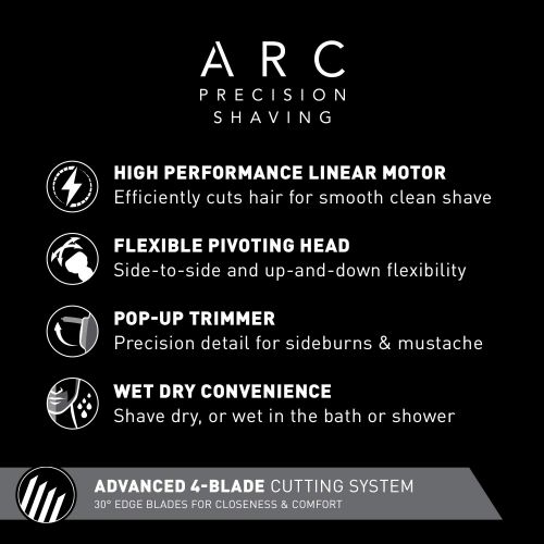 파나소닉 [아마존핫딜][아마존 핫딜] Panasonic Arc4 Electric Razor for Men with Pop-Up Beard Trimmer, 4-Blade Foil Cutting System, Flexible Pivoting Head  Hypoallergenic, Wet/Dry Electric Shaver  ES8243AA