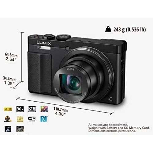 파나소닉 [아마존베스트]Panasonic PANASONIC LUMIX DC-ZS70K, 20.3 Megapixel, 4K Digital Camera, Touch Enabled 3-inch 180 Degree Flip-front Display, 30X LEICA DC VARIO-ELMAR Lens, WiFi (Black)