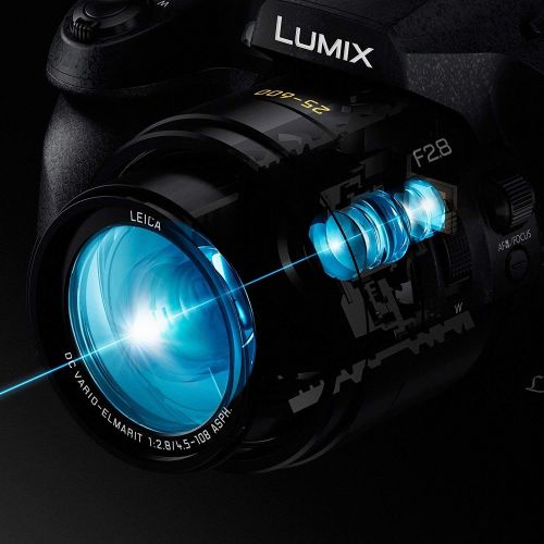 파나소닉 [아마존베스트]Panasonic PANASONIC LUMIX FZ300 Long Zoom Digital Camera Features 12.1 Megapixel, 1/2.3-inch Sensor, 4K Video, WiFi, Splash & Dustproof Camera Body, Leica DC 24X F2.8 Zoom Lens - DMC-FZ300K