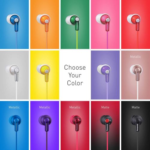 파나소닉 [아마존베스트]Panasonic ErgoFit in-Ear Earbud Headphones RP-HJE120-AA (Metallic Blue) Dynamic Crystal-Clear Sound, Ergonomic Comfort-Fit