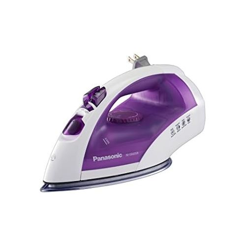 파나소닉 [아마존베스트]Panasonic Dry and Steam Iron with Stainless Steel Soleplate, Precision Temperature Dial and Safety Auto Shut Off  1200 Watt  NI-E660SR (White/Purple)