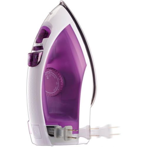 파나소닉 [아마존베스트]Panasonic Dry and Steam Iron with Stainless Steel Soleplate, Precision Temperature Dial and Safety Auto Shut Off  1200 Watt  NI-E660SR (White/Purple)