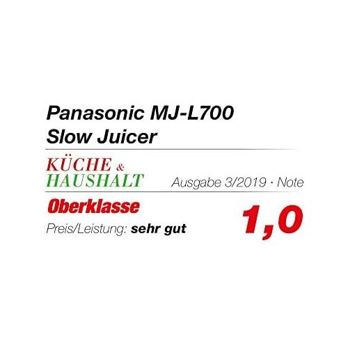 파나소닉 Panasonic Slow Juicer MJ-L700KXE (Entsafter Gemuese und Obst, Zitruspresse automatisch, Entsafter, Edelstahl, Kunststoff, 150 W, mattschwarz)