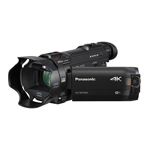 파나소닉 Panasonic 4K Cinema-Like Video Camera Camcorder HC-WXF991K, 20X Leica DICOMAR Lens, 1/2.3 BSI Sensor, 5-Axis Hybrid O.I.S, HDR Mode, EVF, WiFi, Multi Scene Video Recording (Black)