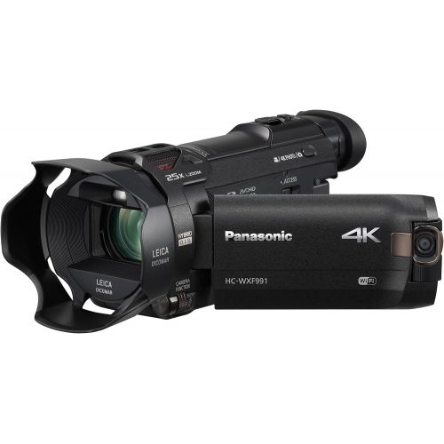 파나소닉 Panasonic 4K Cinema-Like Video Camera Camcorder HC-WXF991K, 20X Leica DICOMAR Lens, 1/2.3 BSI Sensor, 5-Axis Hybrid O.I.S, HDR Mode, EVF, WiFi, Multi Scene Video Recording (Black)