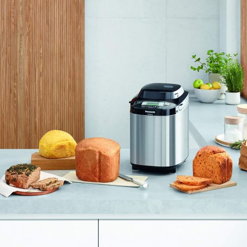 파나소닉 Panasonic Brotbackautomat mit 2 Knethaken SD-ZB2512KXE (Brotbackmaschine, 33 Backprogramme, Brotbackautomat glutenfrei, Bread Maker, Edelstahl)