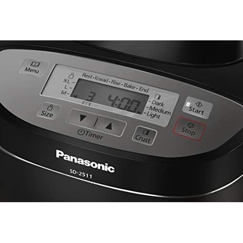 파나소닉 Panasonic Brotbackautomat SD-2511KXE (Brotbackmaschine, 33 Programme, Knethaken, Brotbackautomat, Bread Maker, Brotbackautomat glutenfrei, schwarz)