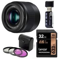 Panasonic LUMIX G Lens, 25mm, F1.7 ASPH, Mirrorless Micro Four Thirds (H-H025K) with Filter Kit, Lexar 32GB and Ritz Gear Card Reader