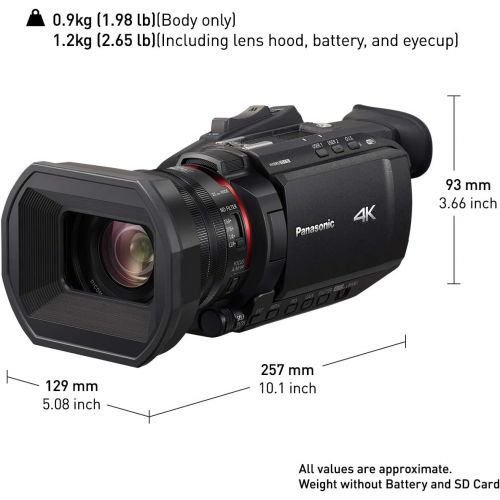 파나소닉 Panasonic X1500 4K Professional Camcorder with 24X Optical Zoom, WiFi HD Live Streaming, HC-X1500 (USA Black)