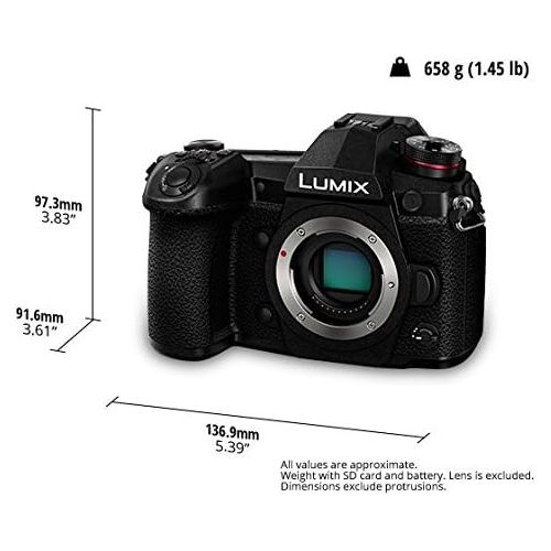 파나소닉 Panasonic LUMIX G9 4K Digital Camera, 20.3 Megapixel Mirrorless Camera Plus 80 Megapixel High-Resolution Mode, 5-Axis Dual I.S. 2.0, 3-Inch LCD, DC-G9 (Black)