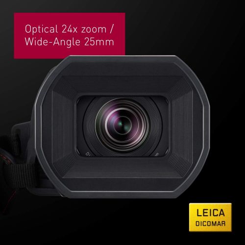 파나소닉 Panasonic X2000 4K Professional Camcorder with 24x Optical Zoom, WiFi HD Live Streaming, 3G SDI Output and VW-HU1 Detachable Handle, HC-X2000 (USA Black)