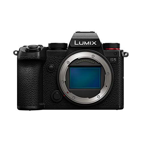 파나소닉 Panasonic LUMIX S5 Full Frame Mirrorless Camera, 4K 60P Video Recording with Flip Screen & WiFi, L-Mount, 5-Axis Dual I.S, DC-S5BODY (Black)