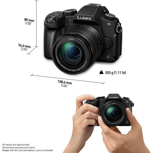 파나소닉 Panasonic LUMIX G85 4K Digital Camera, 12-60mm Power O.I.S. Lens, 16 Megapixel Mirrorless Camera, 5 Axis In-Body Dual Image Stabilization, 3-Inch Tilt and Touch LCD, DMC-G85MK (Bla