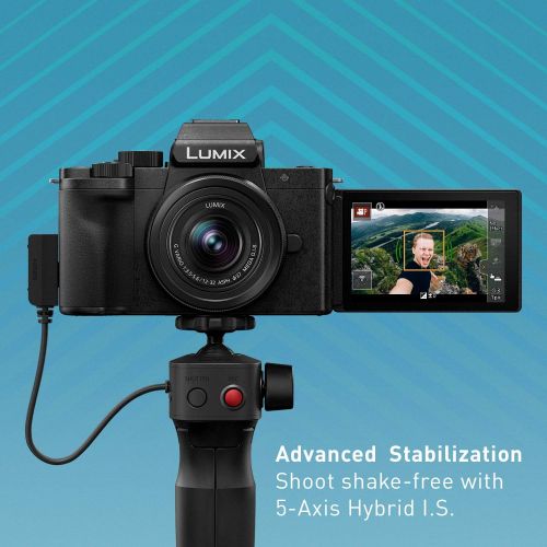 파나소닉 Panasonic LUMIX G100 4k Mirrorless Camera for Photo and Video, Built-in Microphone with Tracking, Micro Four Thirds Interchangeable Lens System, 12-32mm Lens, 5-Axis Hybrid I.S, DC