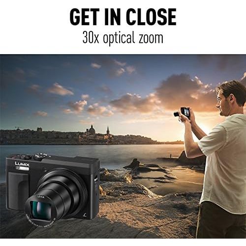 파나소닉 Panasonic LUMIX DC-ZS70K, 20.3 Megapixel, 4K Digital Camera, Touch Enabled 3-Inch 180 Degree Flip-front Display, 30X LEICA DC VARIO-ELMAR Lens, WiFi (Black)