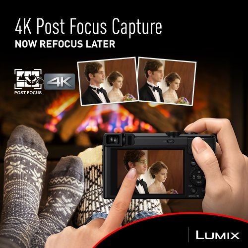 파나소닉 Panasonic Lumix 4K Digital Camera with 30X LEICA DC Vario-ELMAR Lens F3.3-6.4, 18 Megapixels, and High Sensitivity Sensor - Point and Shoot Camera - DMC-ZS60K (BLACK)