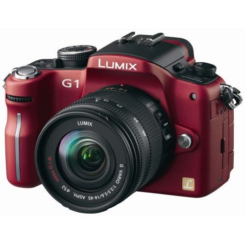 파나소닉 Panasonic Lumix DMC-G1 12.1MP Digital Camera with Lumix G Vario 14-45 mm f/3.5-5.6 ASPH Mega OIS Lens (Red)