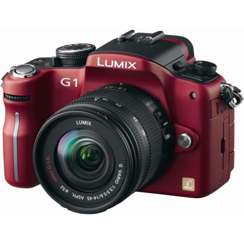 파나소닉 Panasonic Lumix DMC-G1 12.1MP Digital Camera with Lumix G Vario 14-45 mm f/3.5-5.6 ASPH Mega OIS Lens (Red)