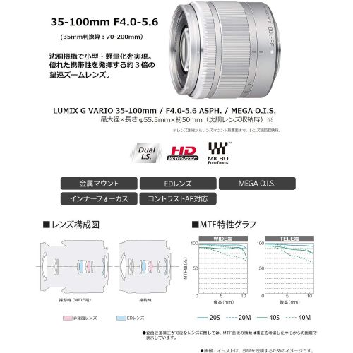 파나소닉 Panasonic 35-100mm f/4-5.6 Interchangeable Zoom Lens (Silver)