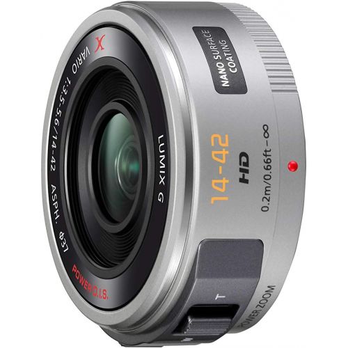 파나소닉 PANASONIC LUMIX G X Vario Power Zoom Lens, 14-42mm, F3.5-5.6 ASPH., Mirrorless Micro Four Thirds, POWER Optical I.S., H-PS14042S (SILVER)