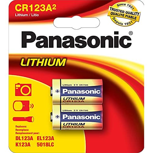 파나소닉 Panasonic CR-123APA/2B Photo Power CR123 Lithium Batteries, (Gold)