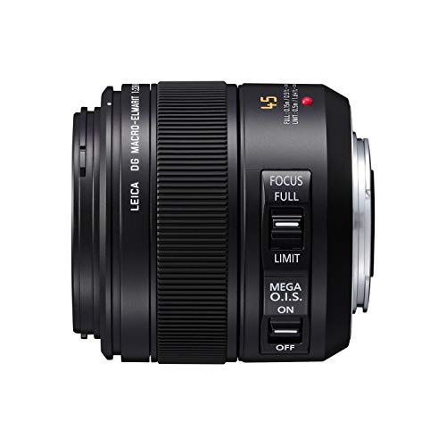 파나소닉 PANASONIC LUMIX G LEICA DG MACRO-ELMAR LENS, 45MM, F2.8 ASPH., PROFESSIONAL MIRRORLESS MICRO FOUR THIRDS, MEGA OPTICAL I.S., H-ES045 (USA BLACK)