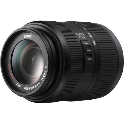 파나소닉 PANASONIC LUMIX G VARIO LENS, 45-200MM, F4.0-5.6 ASPH., MIRRORLESS MICRO FOUR THIRDS, MEGA OPTICAL I.S., H-FS045200 (USA BLACK)