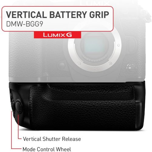 파나소닉 Panasonic Authentic LUMIX G9 Vertical Battery Grip, with Shutter Release & Focus Point Control Joystick, Black (DMW-BGG9)